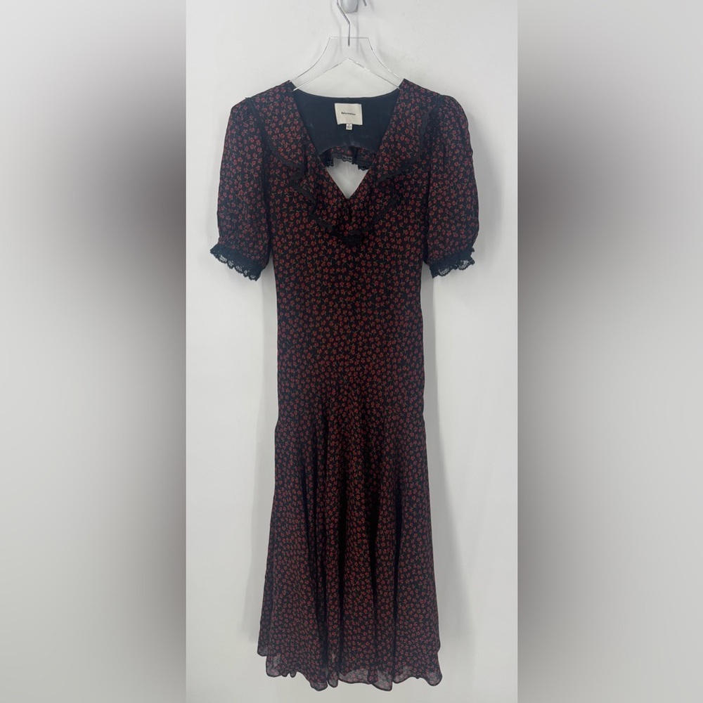 Reformation Eva Lace Trim Dress Maxi Size 12 B3342 - Picture 3 of 3